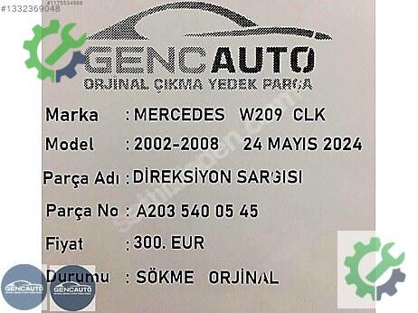 Mercedes-Benz CLK Airbag Sargısı A2035400545 çıkma parça