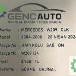 MERCEDES W209 CLK KAPI KOLU SAĞ SOL ÖN SÖKME ORJİNAL W209124 123