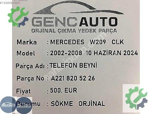 Mercedes-Benz CLK Beyni A2218205226 çıkma parça