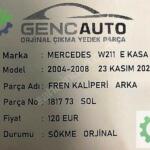 MERCEDES W211 E KASA FREN KALİFER ARKA SÖKME ORJİNAL 181773 72