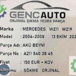 MERCEDES W211 W219 AKÜ BEYNİ SÖKME ORJİNAL OEM A2115403845
