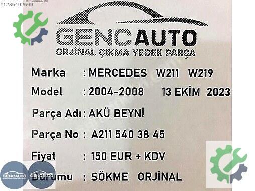 Mercedes-Benz CLS Beyni A2115403845 çıkma parça