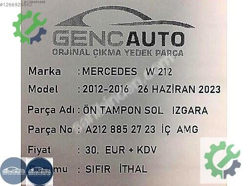 Mercedes-Benz AMG Panjur A2128852723 çıkma parça