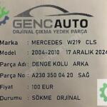 MERCEDES W219 CLS DENGE KOLU ARKA SÖKME ORJİNAL A2303500420 SAĞ