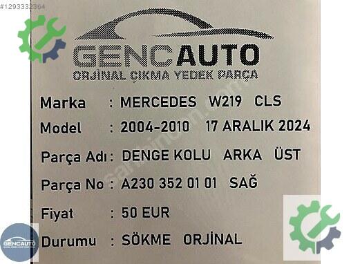 Mercedes-Benz CLS Denge Kolu A2303520101 çıkma parça