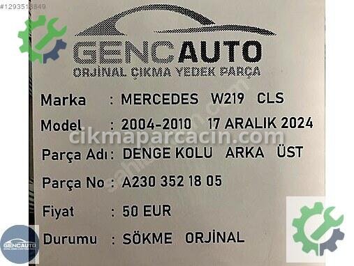 Mercedes-Benz CLS Denge Kolu A2303521805 çıkma parça