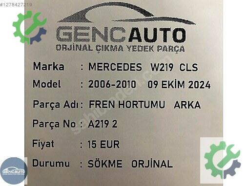 Mercedes-Benz CLS Fren Hortumları çıkma parça