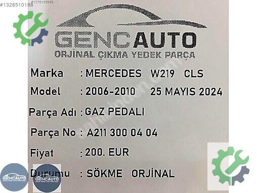 Mercedes-Benz CLS Gaz Pedalı A2113000404 çıkma parça