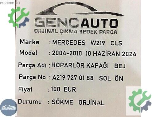 Mercedes-Benz CLS Bakalit A2197370188 çıkma parça