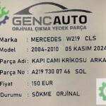 MERCEDES W219 CLS KAPI CAM KRİKOSU SÖKMEORJ A2197300746 SOL ARKA