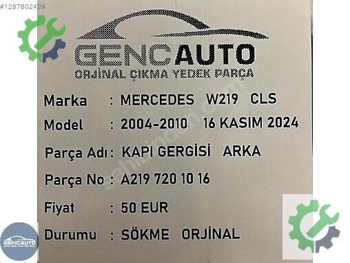 Mercedes-Benz CLS Kapı Gergisi A2197201016 çıkma parça