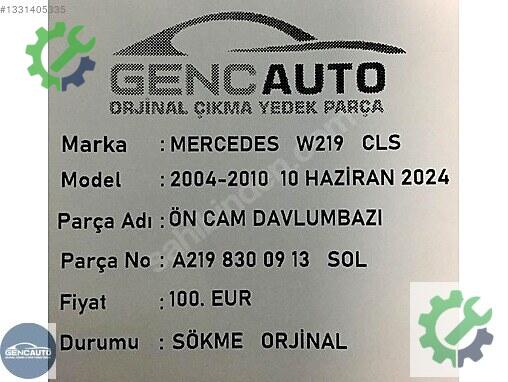 Mercedes-Benz CLS Ön Davlumbaz A2198300913 çıkma parça