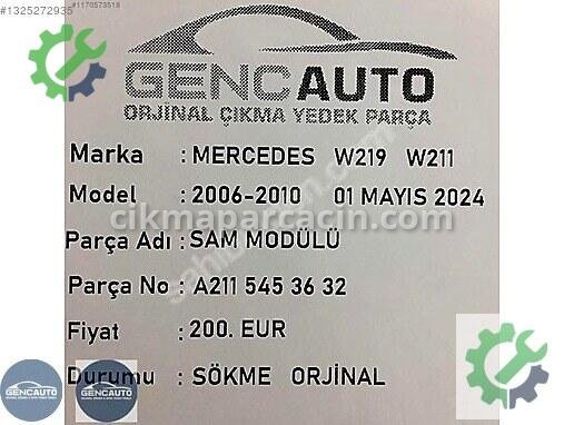 Mercedes-Benz CLS Beyin A2115453632 çıkma parça