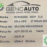 MERCEDES W219 CLS SİLECEK MEKANİZMASI SÖKME ORJİNAL A2198200340