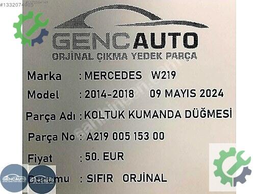 Mercedes-Benz CLS Kontrol Düğmeleri A21900515300 çıkma parça
