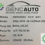 MERCEDES W219 W211 BAGAJ KİLİDİ SÖKME ORJ A1717500085