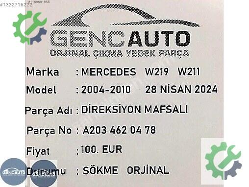 Mercedes-Benz CLS Direksiyon Mafsalı A2034620478 çıkma parça