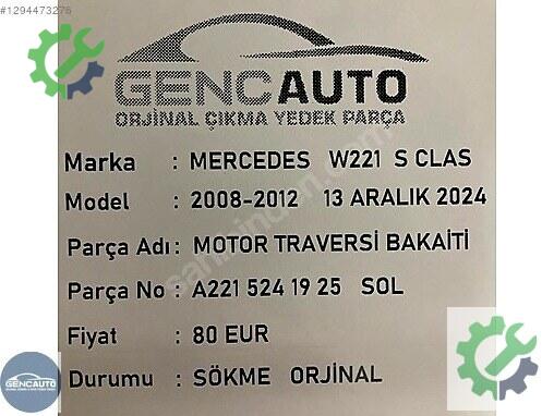 Mercedes-Benz S Bakalit A2215241925 çıkma parça