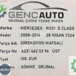 MERCEDES W221 S CLASS DİREKSİYON MAFSALI SÖKME ORJ A2214620296
