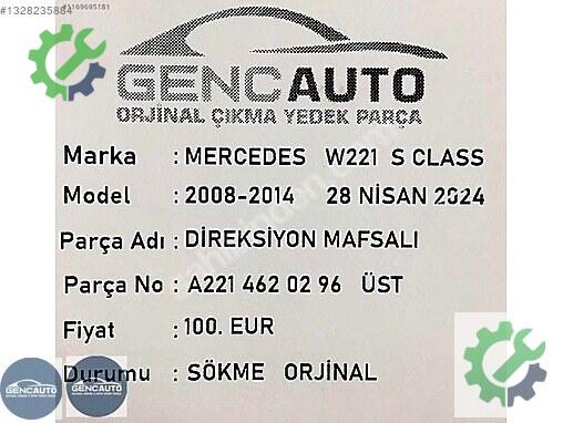 Mercedes-Benz C Direksiyon Mafsalı A2214620296 çıkma parça