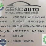 MERCEDES W221 S KOLTUK KUMANDA DÜĞMESİ SÖKME ORJ A2218708051