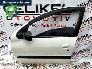 PEUGEOT 206 ÇIKMA BEYAZ SOL ÖN KAPI DOLU HATASIZ
