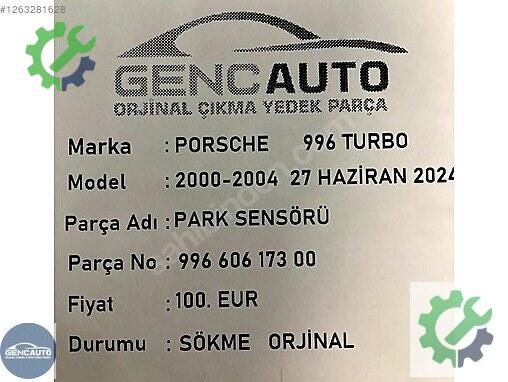 Porsche Panamera Park Sensörü 99660617300 çıkma parça