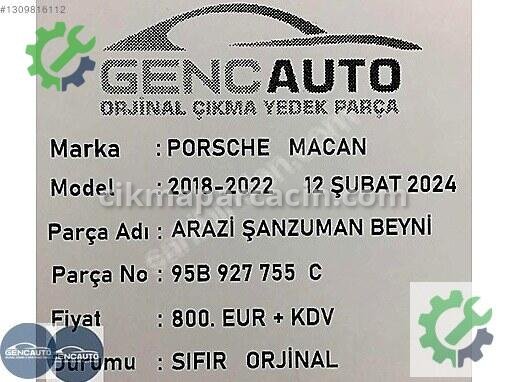 Porsche Macan Beyni 95B927755 çıkma parça
