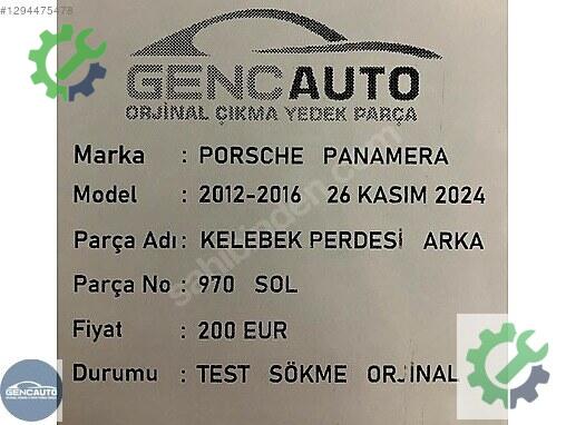 Porsche Panamera Tente çıkma parça