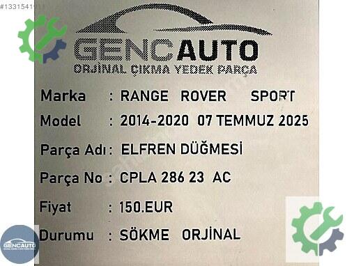 Land Rover Range Rover Kontrol Düğmeleri CPLA28623AC çıkma parça