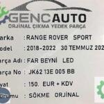 RANGE ROVER JAGUAR FAR BEYNİ LED SÖKME ORJ OEM JK6213E005BB