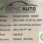 RANGE ROVER SPORT AKÜ MUHAFAZA KUTUSU SÖKME ORJ HPLA10697AB