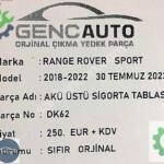 RANGE ROVER SPORT AKÜ ÜSTÜ SİGORTA TABLASI SIFIR ORJİNAL