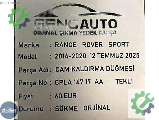 Land Rover Range Rover Kontrol Düğmeleri CPLA14717AA çıkma parça