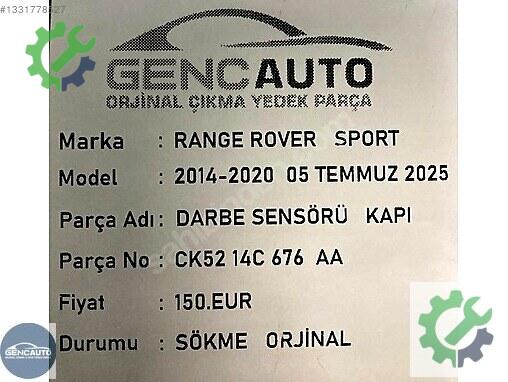 Land Rover Range Rover Kapı CK5214C676AA çıkma parça