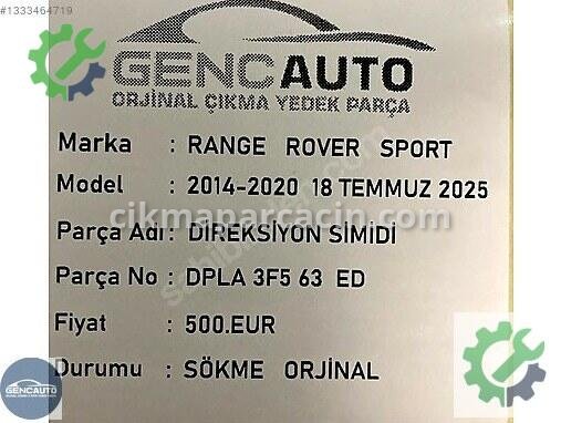 Land Rover Range Rover Direksiyon Simidi DPLA3F563ED çıkma parça