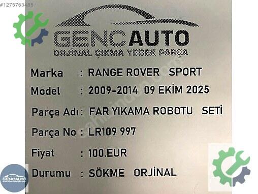 Land Rover Range Rover Far LR109997 çıkma parça