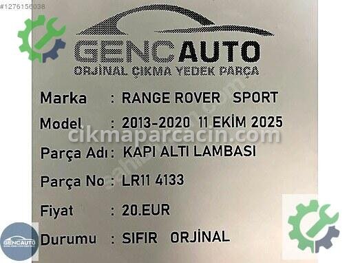 Land Rover Range Rover Kapı LR114133 çıkma parça