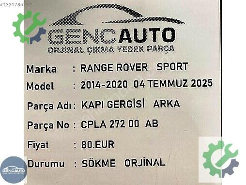 Land Rover Range Rover Kapı Gergisi CPLA27200AB çıkma parça