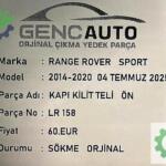 RANGE ROVER SPORT KAPI KİLİT TELİ ÖN SÖKME ORJİNAL LR158