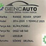 RANGE ROVER SPORT KLİMA PANELİ SÖKME ORJİNAL DK6214B560