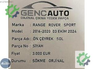 RANGE ROVER SPORT ÖN ÇEYREK SOL SAĞ SİYAH SÖKME ORJİNAL