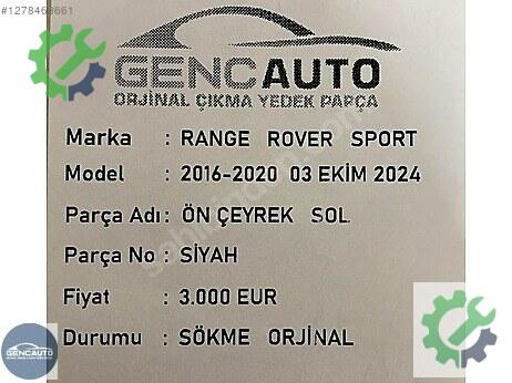 Land Rover Range Rover Ön Şasi çıkma parça