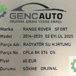 RANGE ROVER SPORT RADYATÖR SU HORTUMU SÖKME ORJ CPLA8K576CB