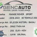 RANGE ROVER SPORT SİLECEK MOTORU BAGAJ SIFIR ORJ OEM DK6217404AA
