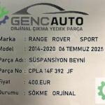 RANGE ROVER SPORT SÜSPANSIYON BEYNİ SÖKME ORJİNAL CPLA14F392JF