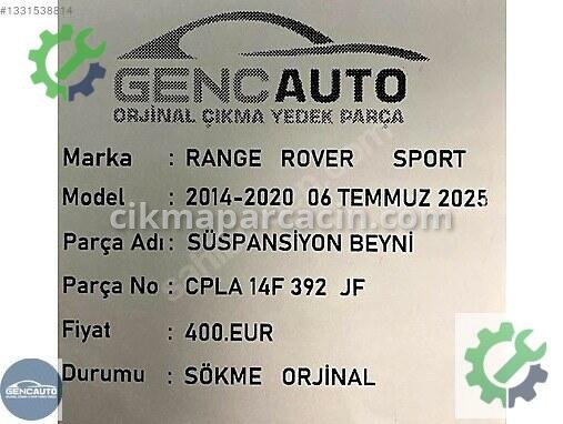 Land Rover Range Rover Süspansiyon Beyni CPLA14F392JF çıkma parça