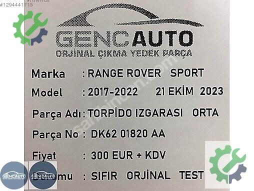 Land Rover Range Rover Panjur DK6201820 çıkma parça