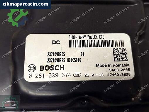 Renault Megane Enjeksiyon Beyni 237109898S çıkma parça