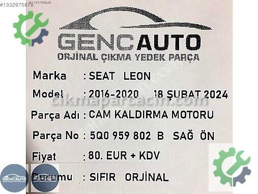 Seat Leon Cam Motoru 5Q0959802 çıkma parça